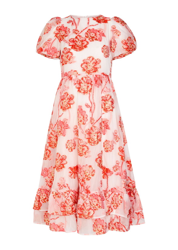 Photo: Sister Jane Willa Floral-jacquard Organza Midi Dress Pink