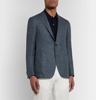 Canali - Blue Kei Slim-Fit Wool, Silk and Linen-Blend Blazer - Blue