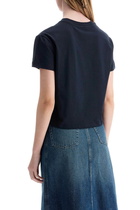 A. P.C. cropped t-shirt in dark blue organic cotton Blue