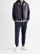 BRUNELLO CUCINELLI - Tapered Cotton-Jersey Sweatpants - Blue