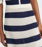 Eres Bateau striped knitted cotton-blend midi skirt