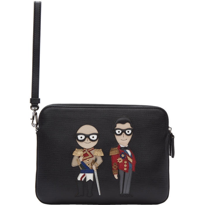 Photo: Dolce and Gabbana Black Knight Designers Two-Zip Pouch 