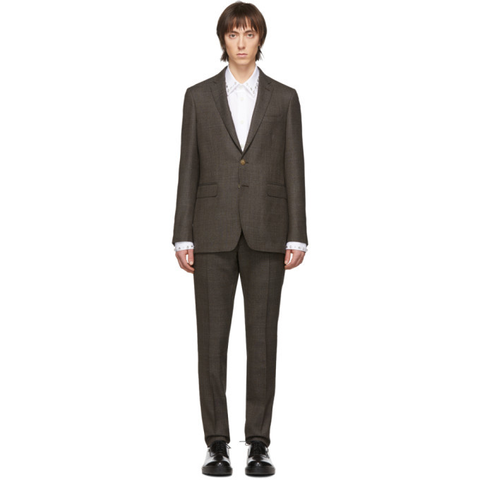 Burberry SSENSE Exclusive Brown Wool Check Suit Burberry