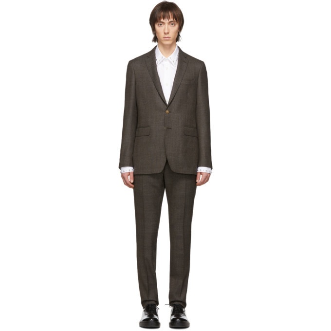 Photo: Burberry SSENSE Exclusive Brown Wool Check Suit