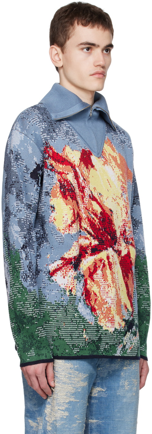TAAKK Blue Jacquard Sweater