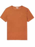 Club Monaco - Linen and Cotton-Blend Piqué T-Shirt - Orange