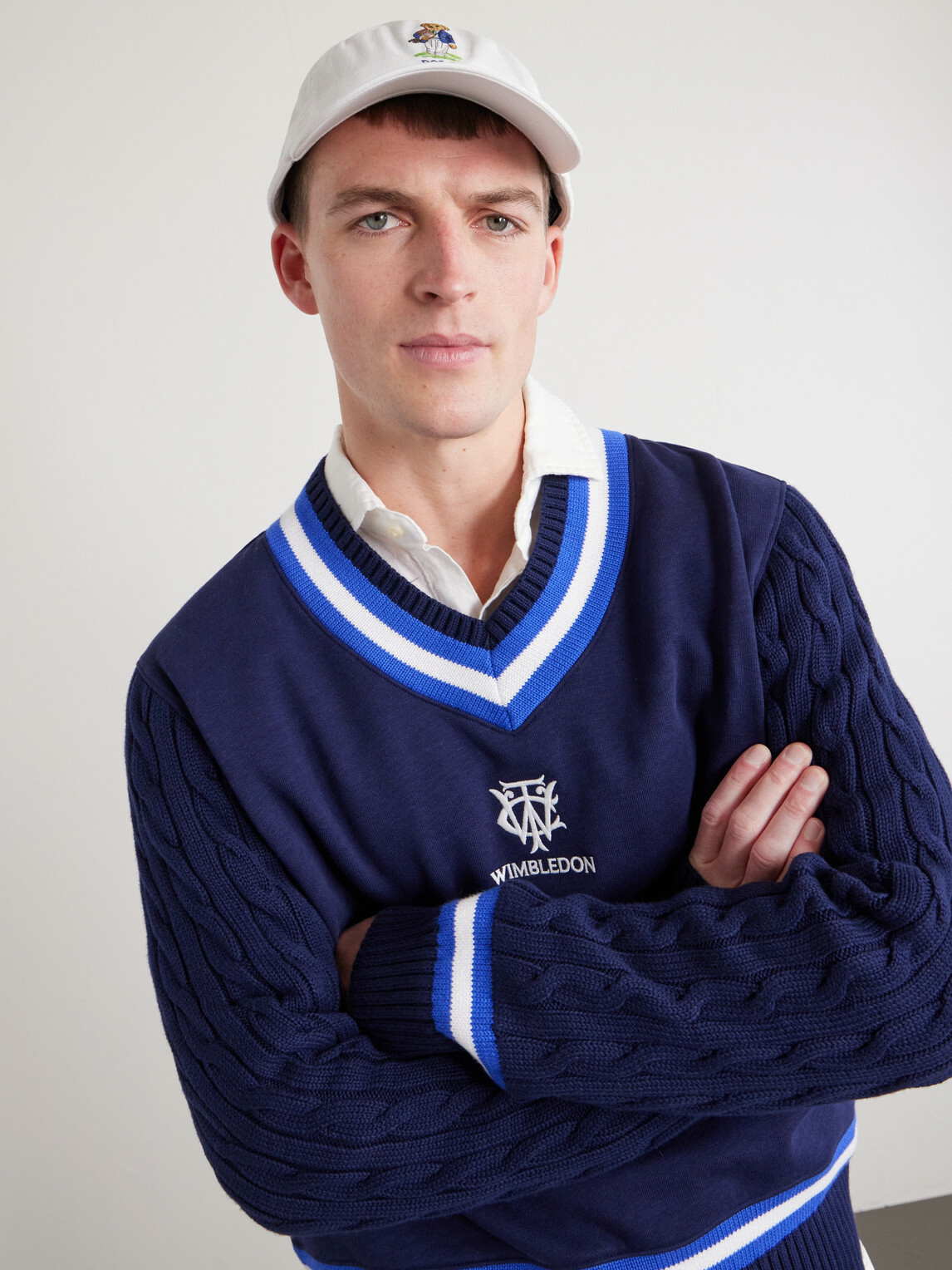 Polo Ralph Lauren - Wimbledon Logo-Embroidered Leather-Trimmed Cotton-Twill Baseball Cap