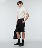 Saint Laurent - Embroidered cotton jersey track shorts