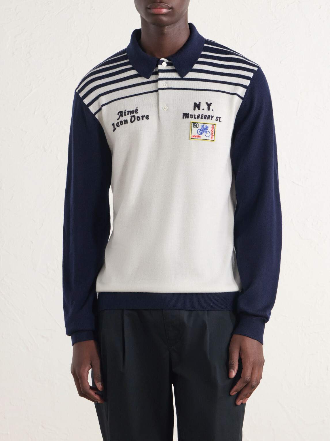 Aimé Leon Dore - Logo-Embroidered Merino Wool Polo Shirt - White