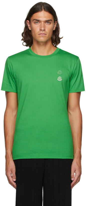 Photo: Moncler Genius 2 Moncler 1952 Green Double Logo T-Shirt