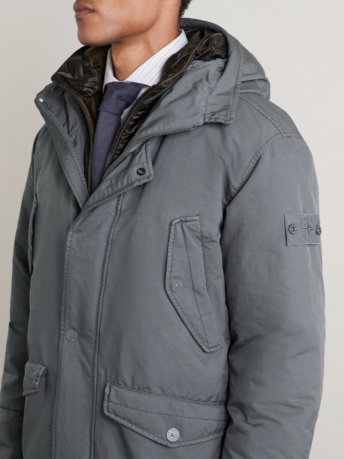 Stone Island - David-Light TC Down Parka - Gray