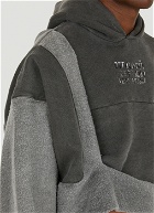 Draped Hooded Sweatshirt in Grey