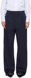 Carter Young SSENSE Exclusive Navy Pleated Sweatpants