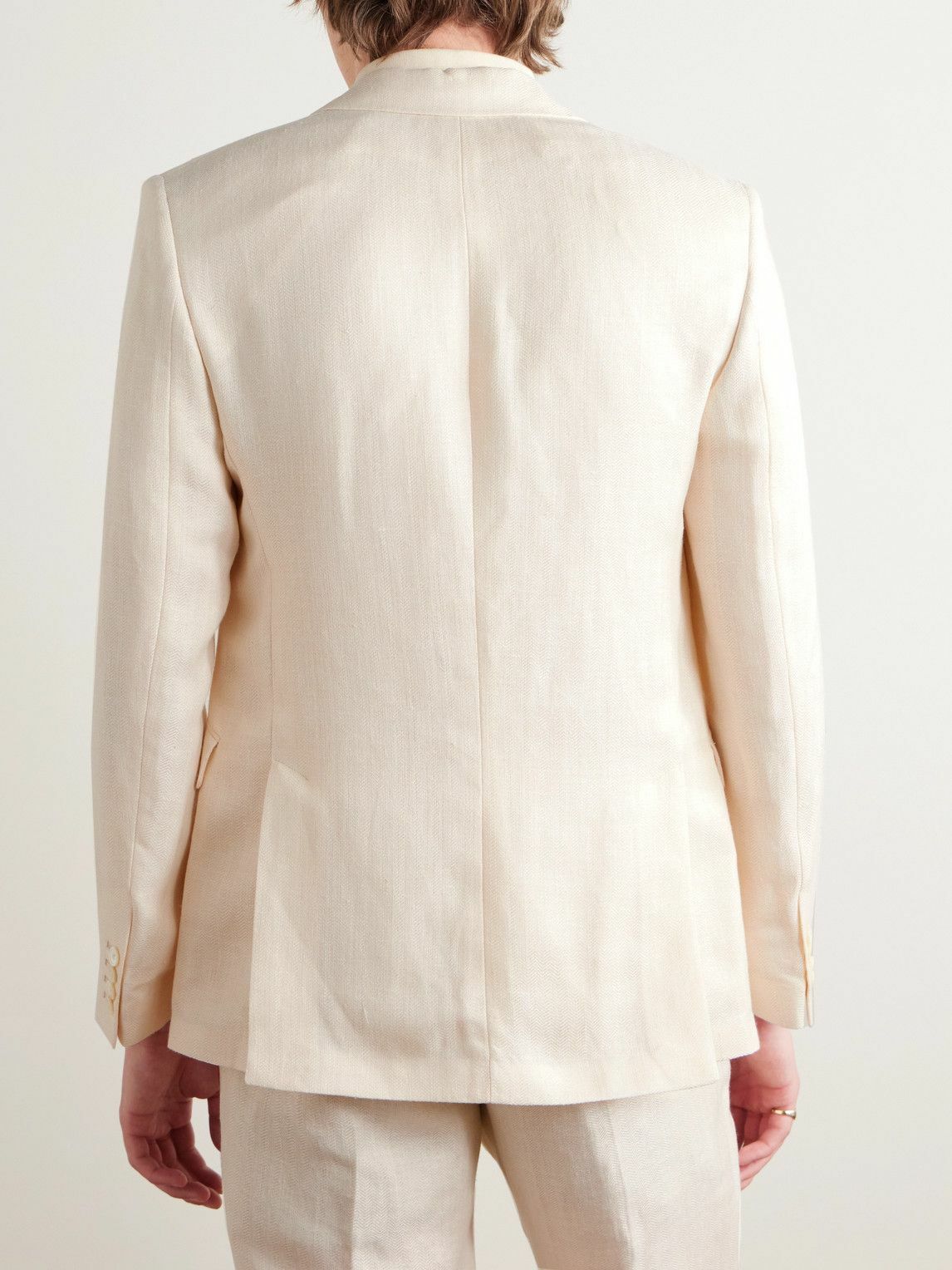 Favourbrook - Slim-Fit Herringbone Linen and Silk-Blend Suit Jacket - Neutrals