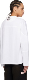WOOYOUNGMI White Shoulder Cut Long Sleeve T-shirt