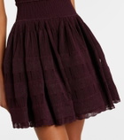 Alaïa Ribbed-knit scalloped minidress