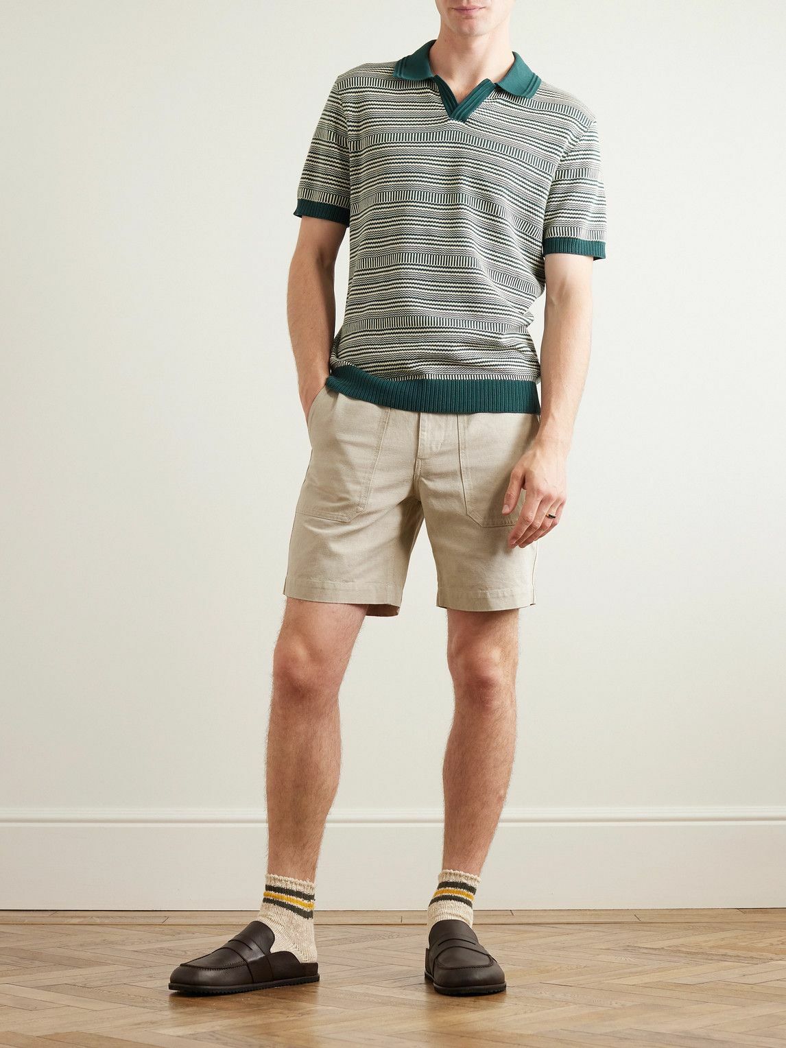 Straight-Leg Cotton-Twill Shorts