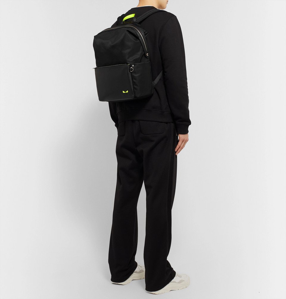 Fendi - Bag Bugs Nylon and Leather Backpack - Black Fendi
