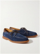 Berluti - Latitude Leather-Trimmed Suede Boat Shoes - Blue