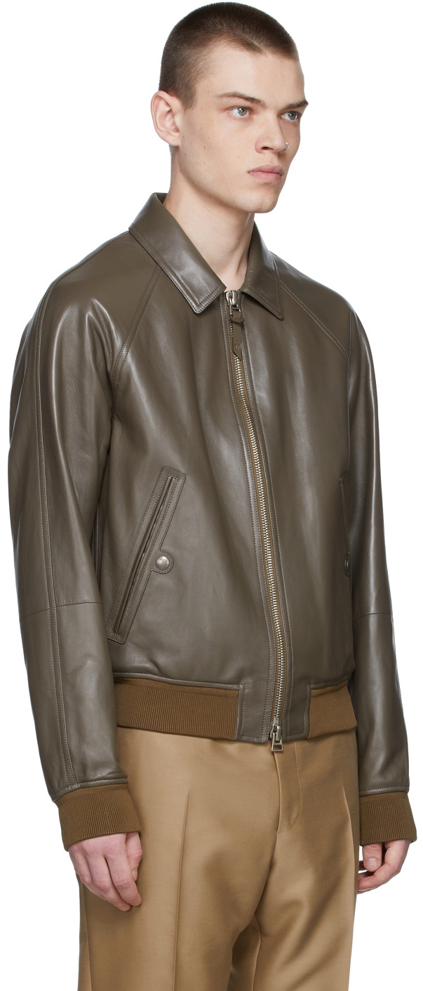 TOM FORD Taupe Leather Jacket TOM FORD