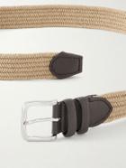 Mr P. - 3.5cm Leather-Trimmed Woven Belt - Neutrals