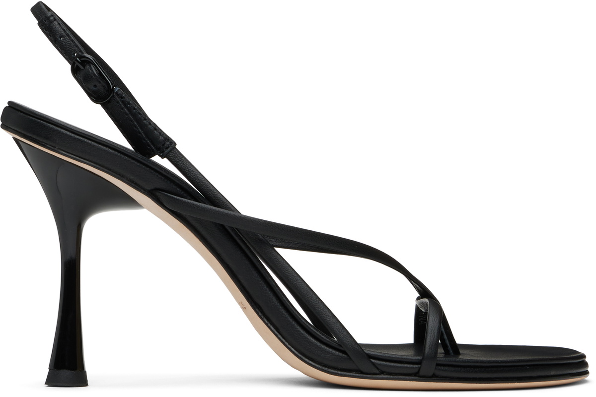 Studio Amelia Black Wishbone 90 Heeled Sandals