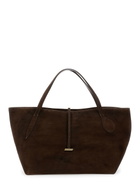 Little Liffner zip Penne Brown Tote Bag With Two Top Handles And Logo Plaque On The Front In Leather Woman