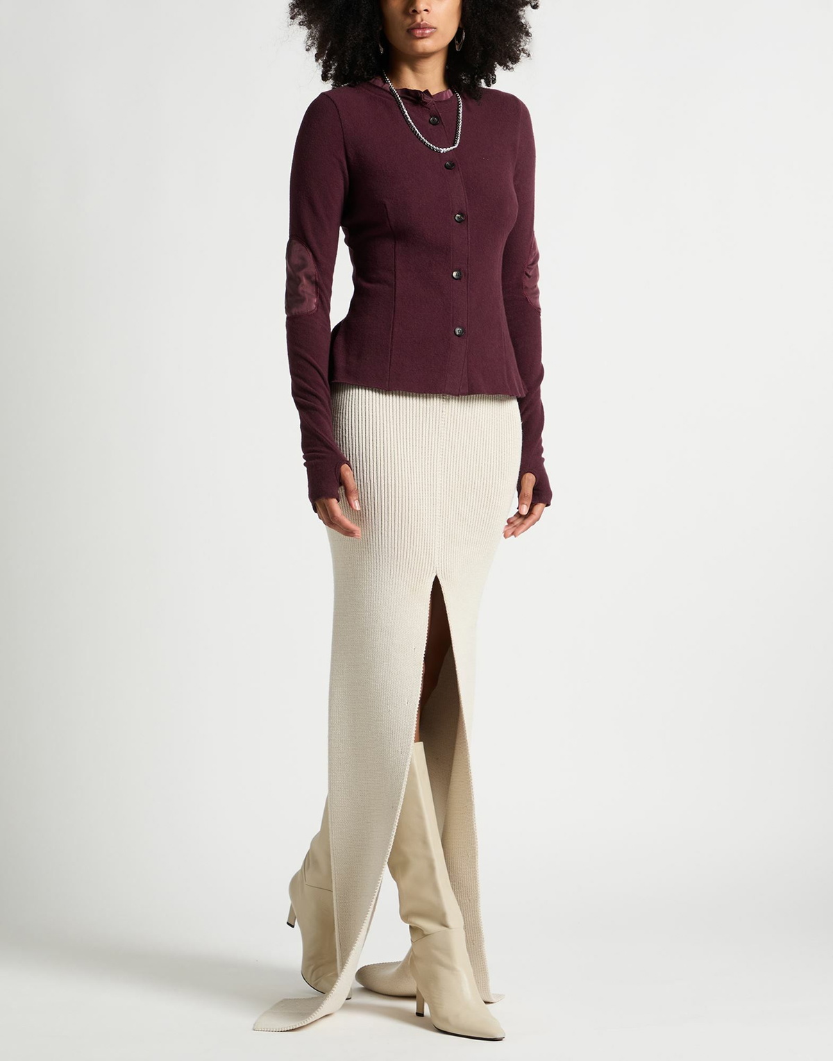 Rick Owens Womens Maxi skirt in Off white