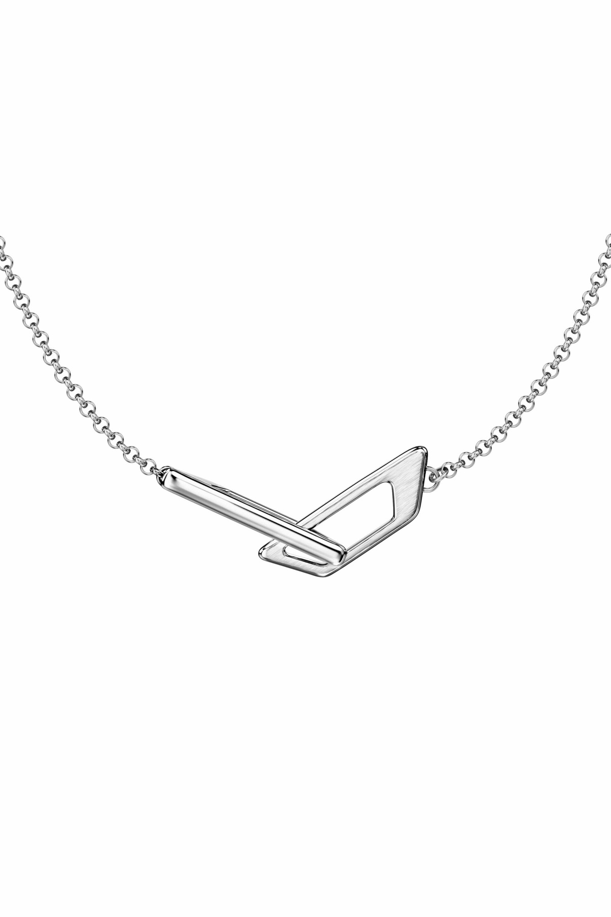 Diesel Stainless Steel Band Necklace - Necklaces - Unisex - Silver