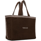 Versace Brown Cotton-Terry Jacquard Tote