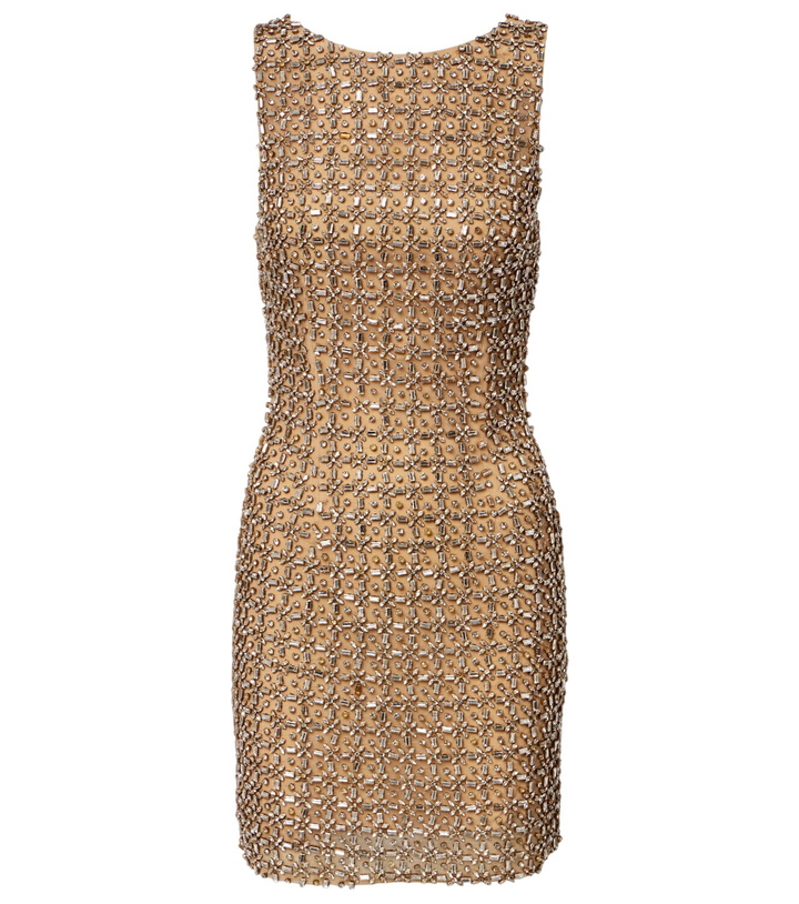 Photo: Là Fuori Gilded crystal-embellished minidress