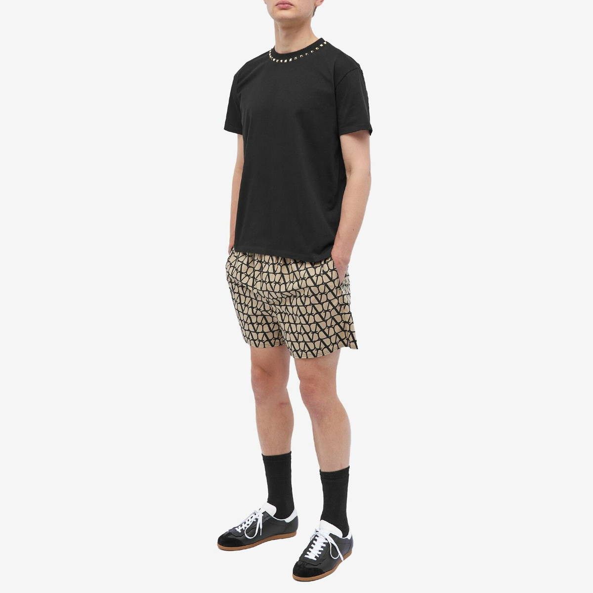 Valentino Men's Rockstud T-Shirt in Black