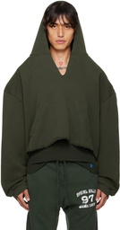 GREG ROSS SSENSE Exclusive Green V-Neck Hoodie