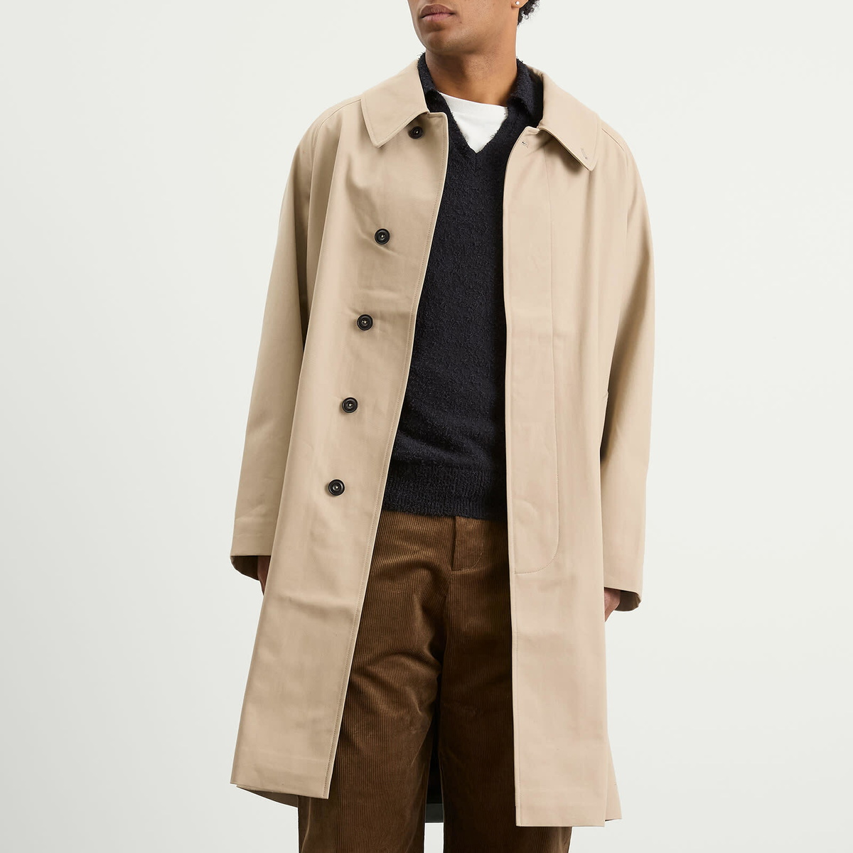 Sage Nation Men's Westminster Raglan Sleeve Overcoat in Beige