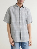 Portuguese Flannel - Gem Checked Linen Shirt - Gray