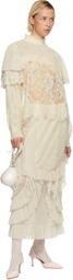 Anna Sui Off-White Ruffle Maxi Skirt