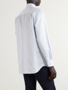 Dunhill - Cutaway-Collar Herringbone Cotton Shirt - Blue
