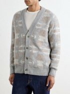 Altea - Virgin Wool-Jacquard Cardigan - Gray