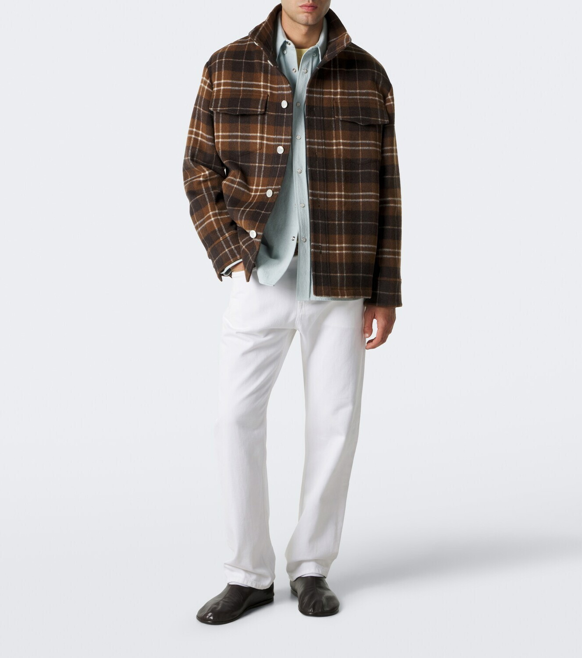 Umit Benan St. Moritz plaid cashmere overshirt