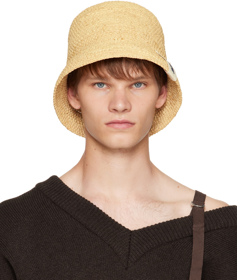 Jacquemus Beige Le Chouchou 'Le Bob Raphia' Bucket Hat Jacquemus