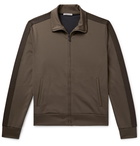 Bottega Veneta - Jacquard-Trimmed Tech-Jersey Track Jacket - Men - Army green