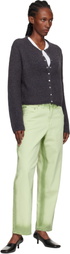 Eckhaus Latta Gray Yak Snap Cardigan