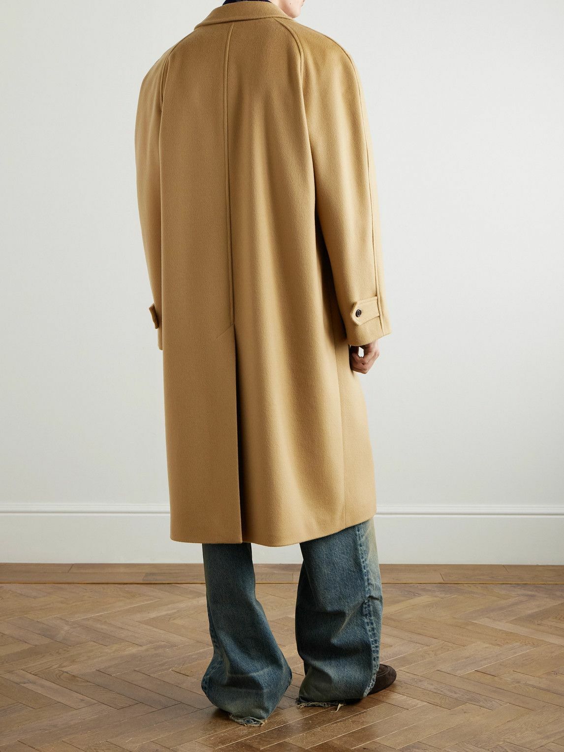 CELINE - Brushed Wool-Felt Coat - Brown