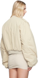 Entire Studios Beige A-4 Bomber Jacket