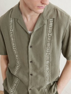 Aimé Leon Dore - Embroidered Linen-Blend Shirt - Green