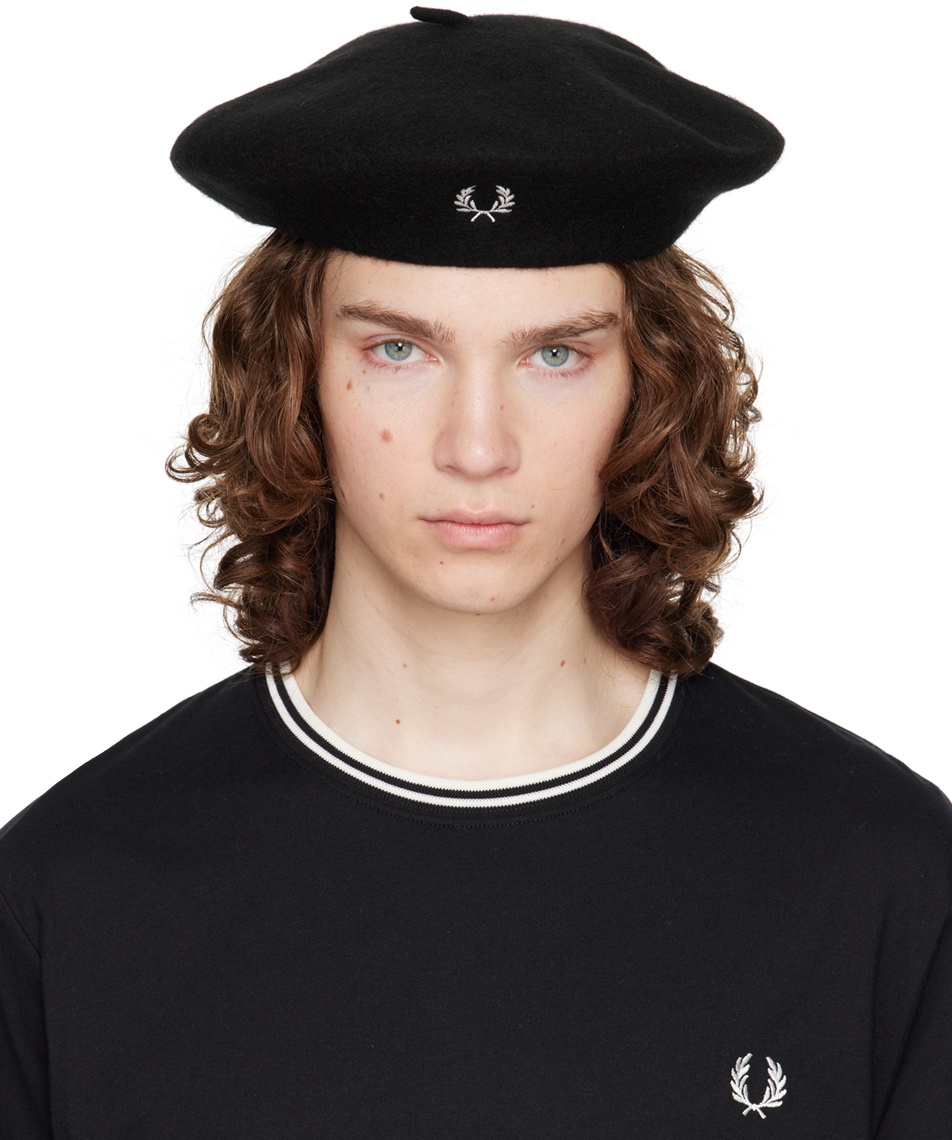 Fred Perry Black Laurel Wreath Beret Fred Perry