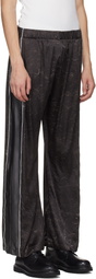 Serapis Brown Satin Silk Football Track Pants