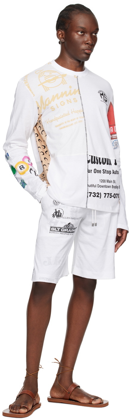 Marine Serre White Regenerated Graphic Shorts