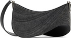 Mugler Black Medium Denim Spiral Curve 01 Bag