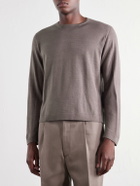 Stòffa - Wool And Silk-Blend T-Shirt - Brown